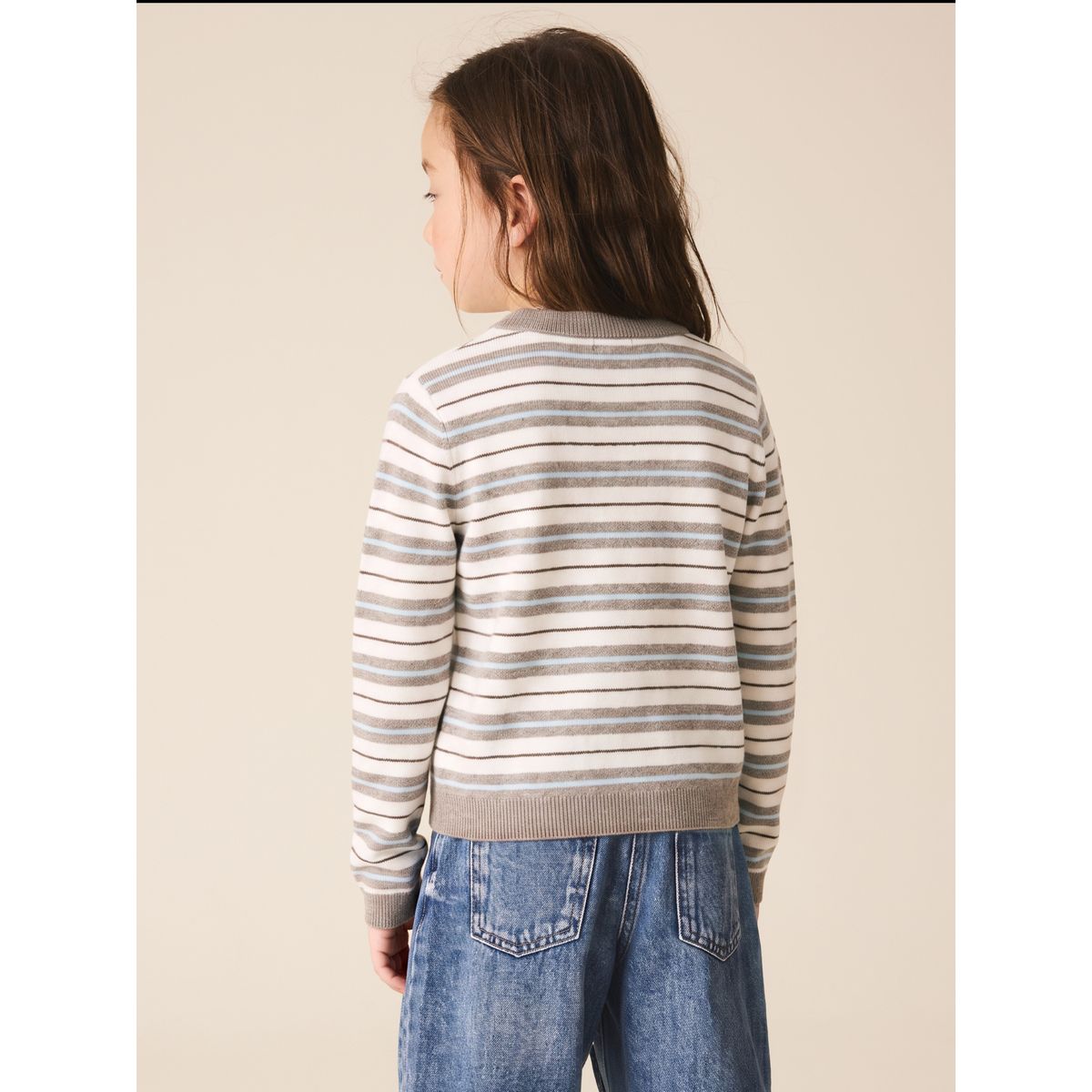 Cardigan en tricot rayure neutre, NEXT