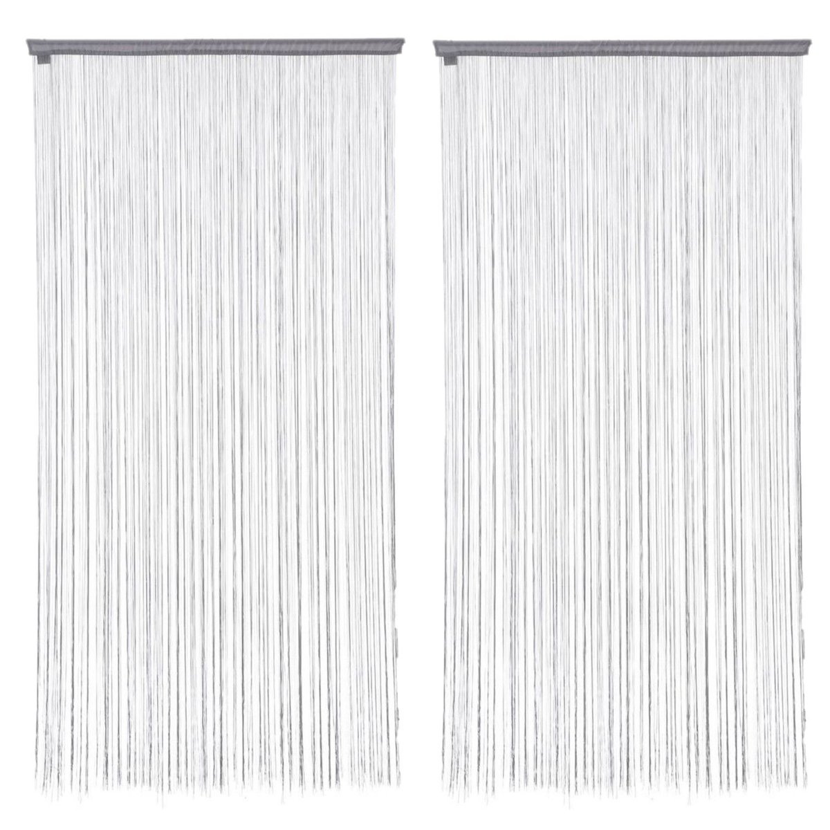 Lot de 2 rideaux fils décoratifs gris, TOILINUX