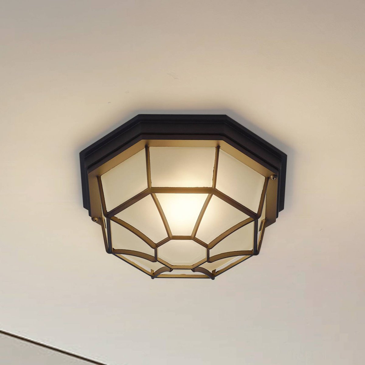 Plafonnier en aluminium moderne, Idril gris foncé, opale, LINDBY