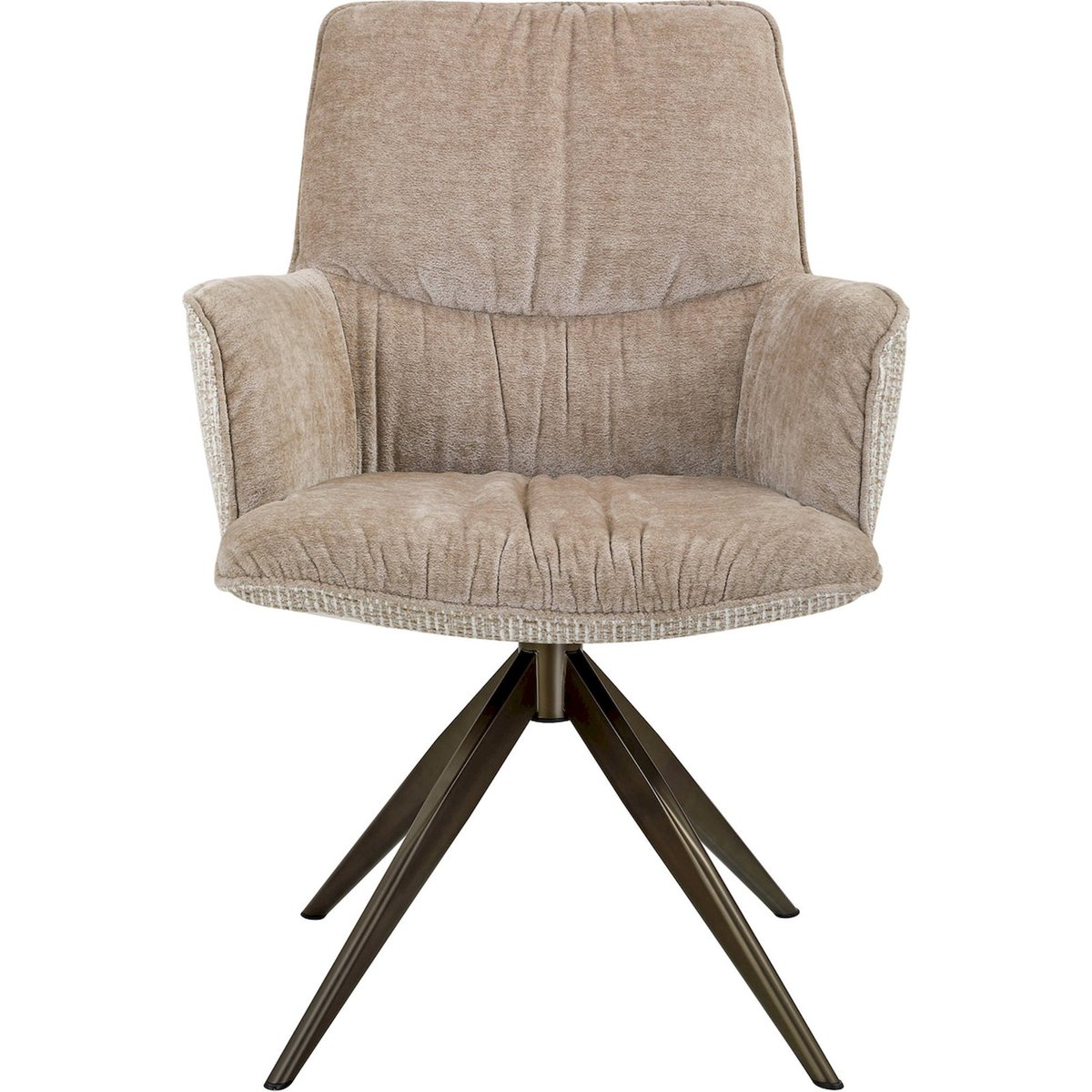 Chaise de salle à manger pivotante crème blockweave et sable, RECOLLECTION