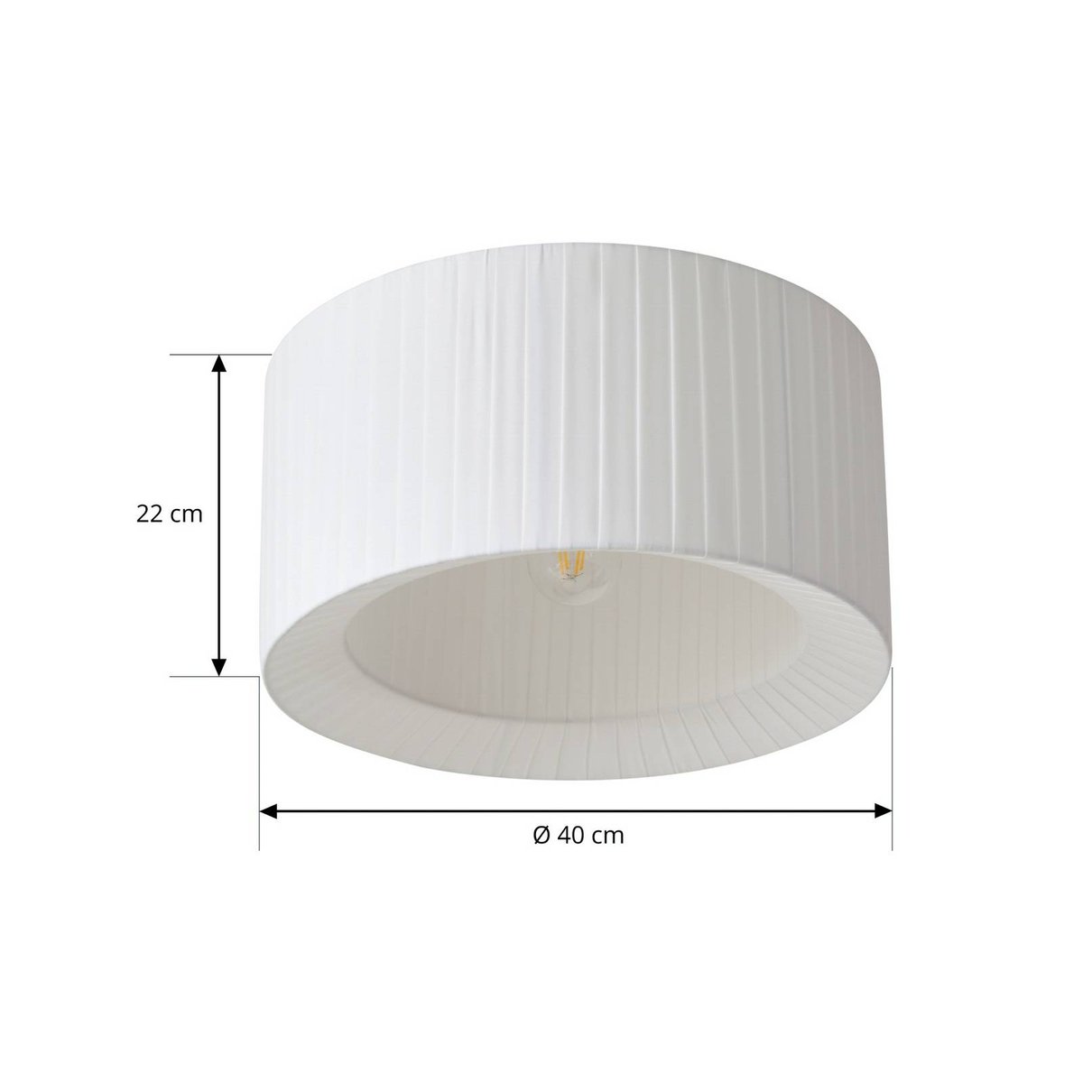 Plafonnier en textile, Virelle blanc, LINDBY
