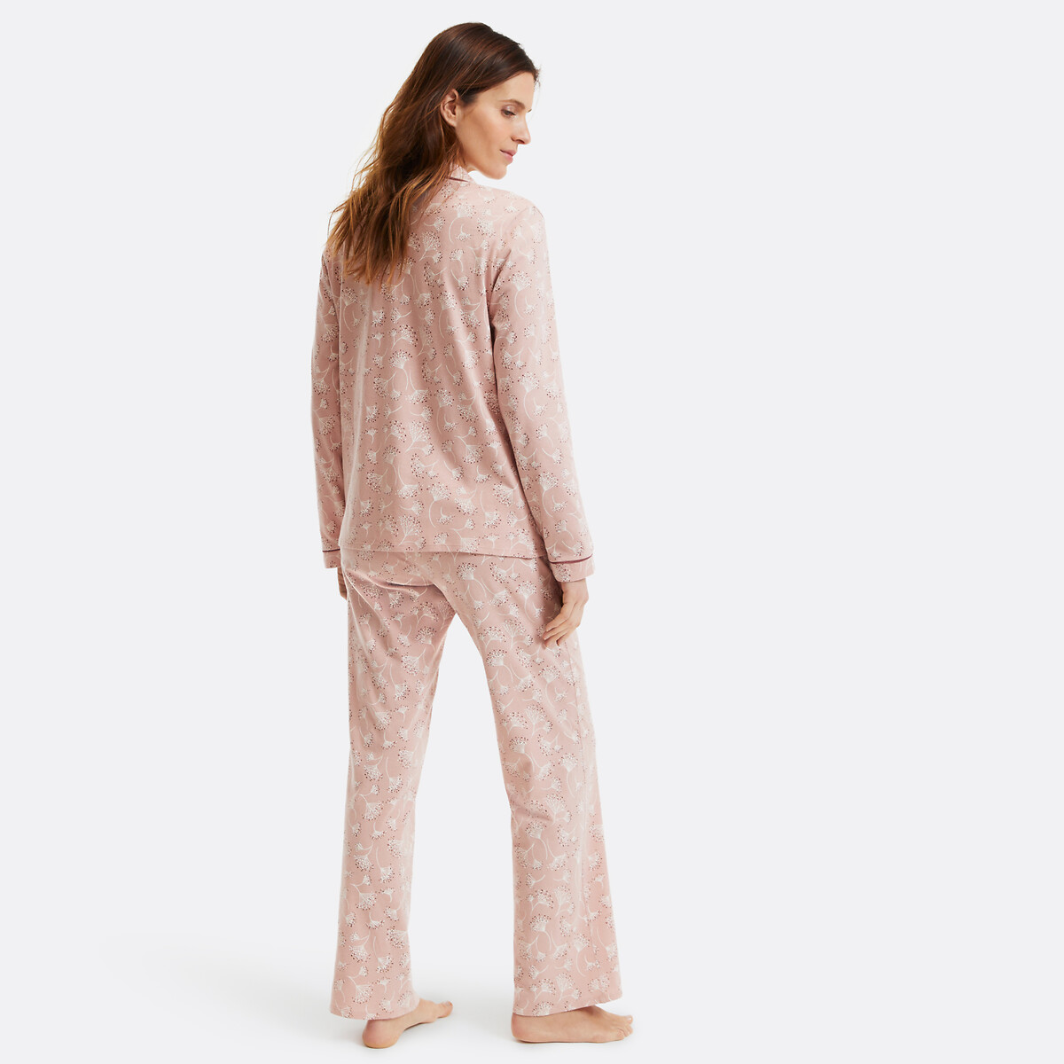 Pyjama imprimé en coton, manches longues imprimé fleuri, ANNE WEYBURN