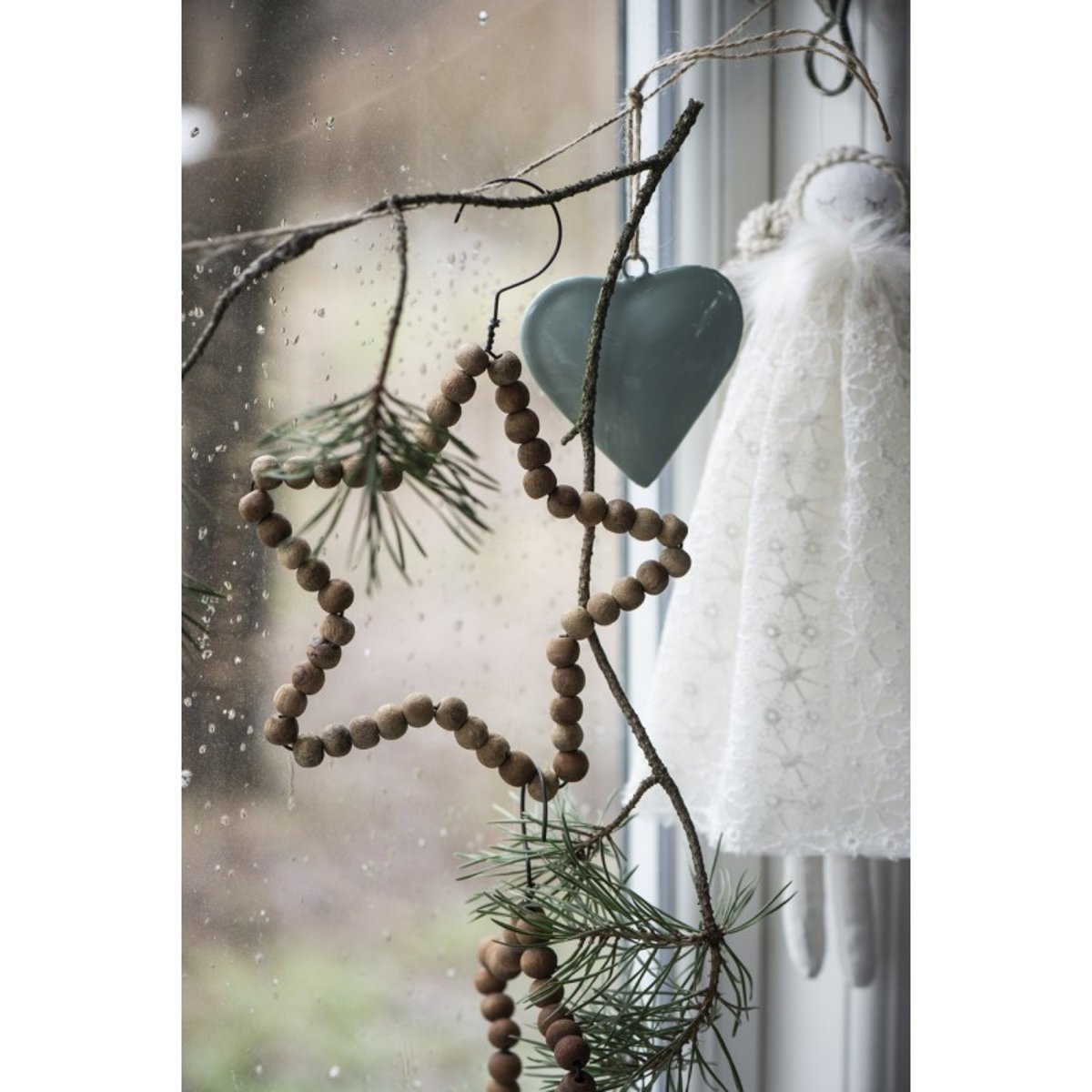 Cœur métal décoration de sapin vert amande, IB LAURSEN
