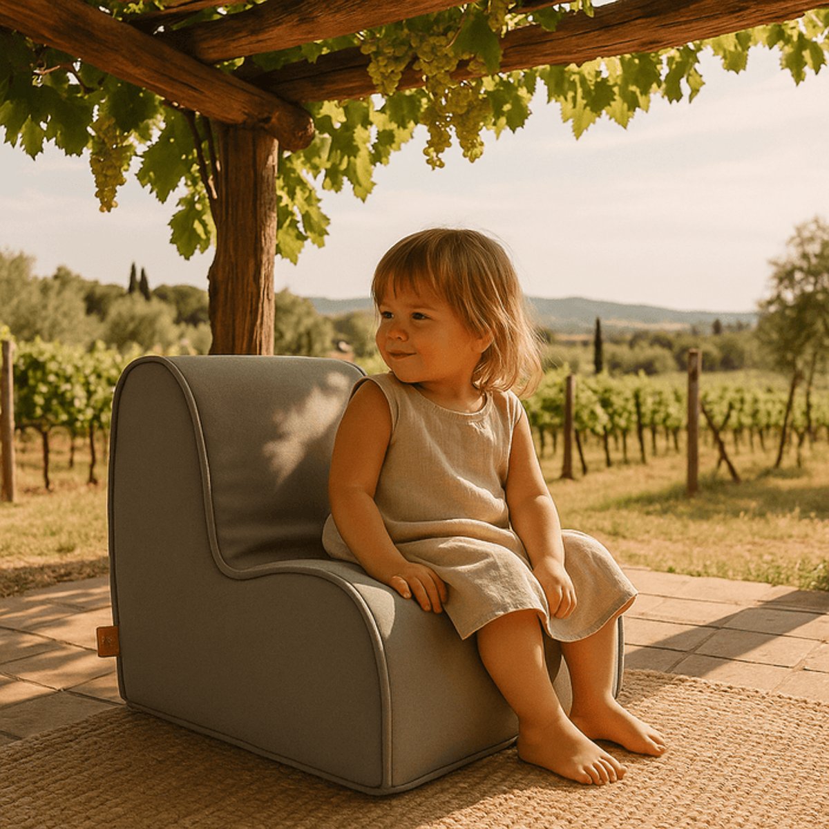 Fauteuil enfant extérieur confortable anti-UV gris, MEOW BABY