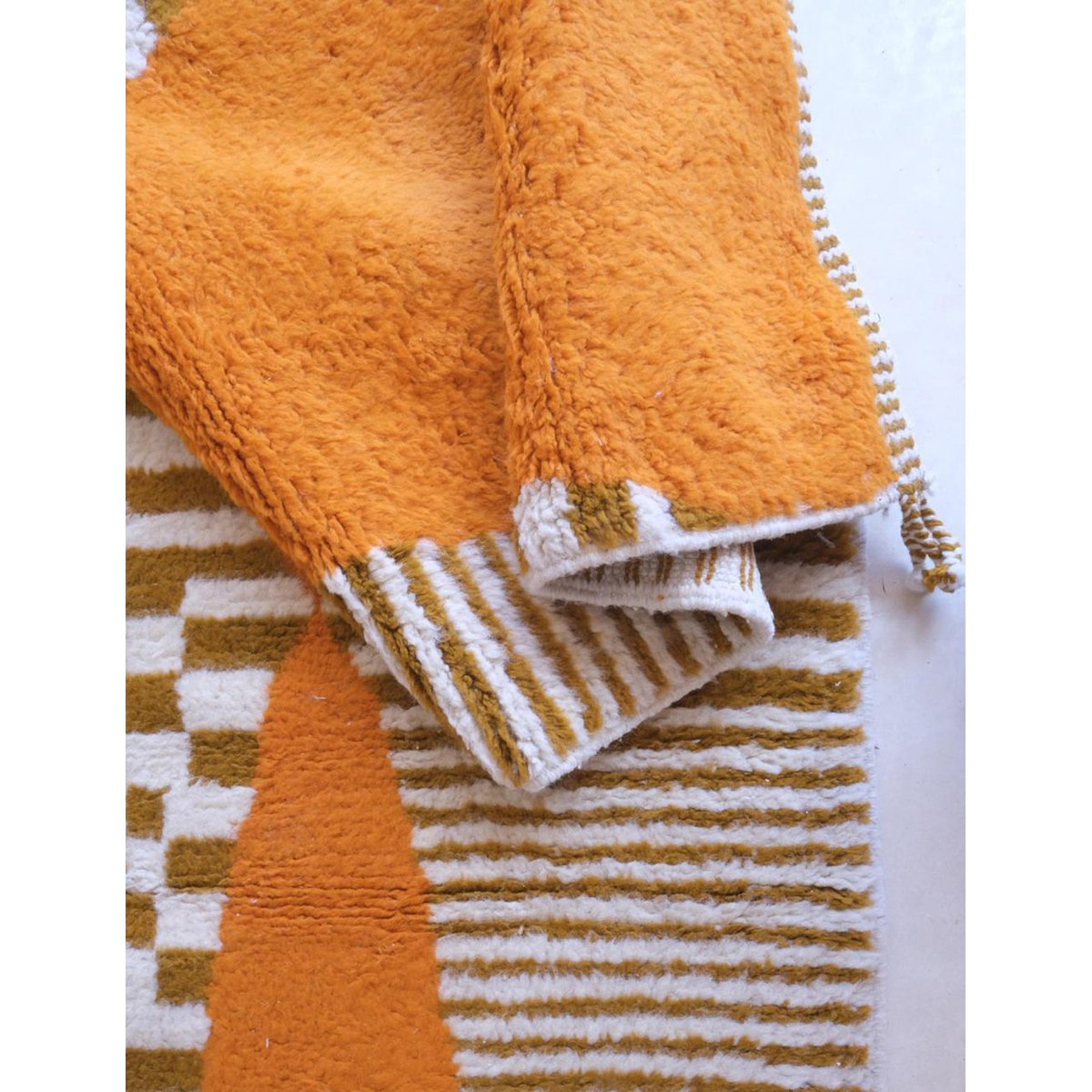 Tapis de couloir berbère etnique chic pure laine 97 x 351 cm orange terre cuite, AFK LIVING