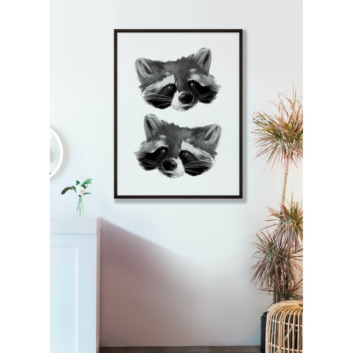 Affiche Racoon 2 blanc, L'AFFICHERIE