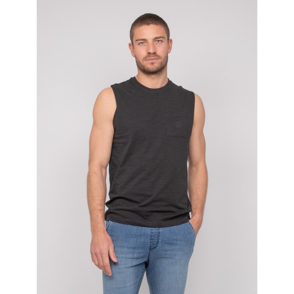 T-shirt Sans Manches Coton Negabino gris, RITCHIE
