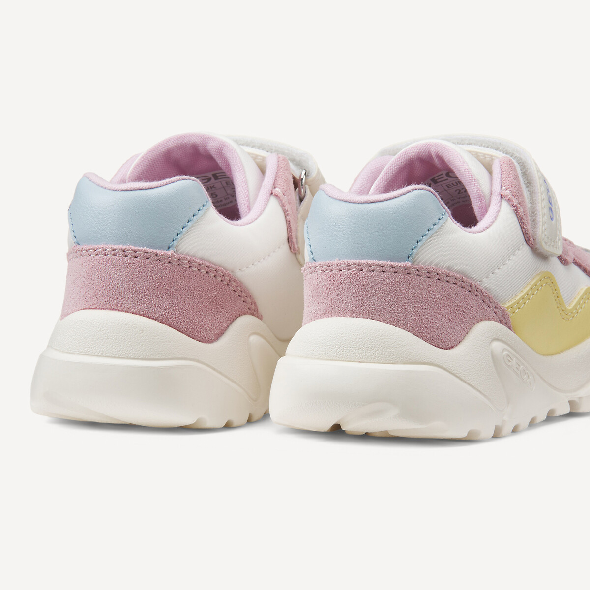 Ciufciuf sneakers, elastische veters roze/wit, GEOX