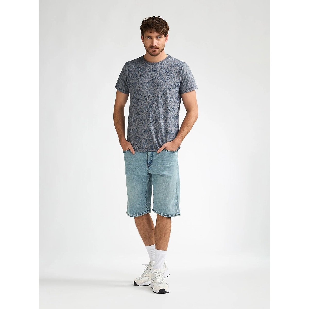 Printed Short Sleeve T-Shirt navy blue, PETROL INDUSTRIES