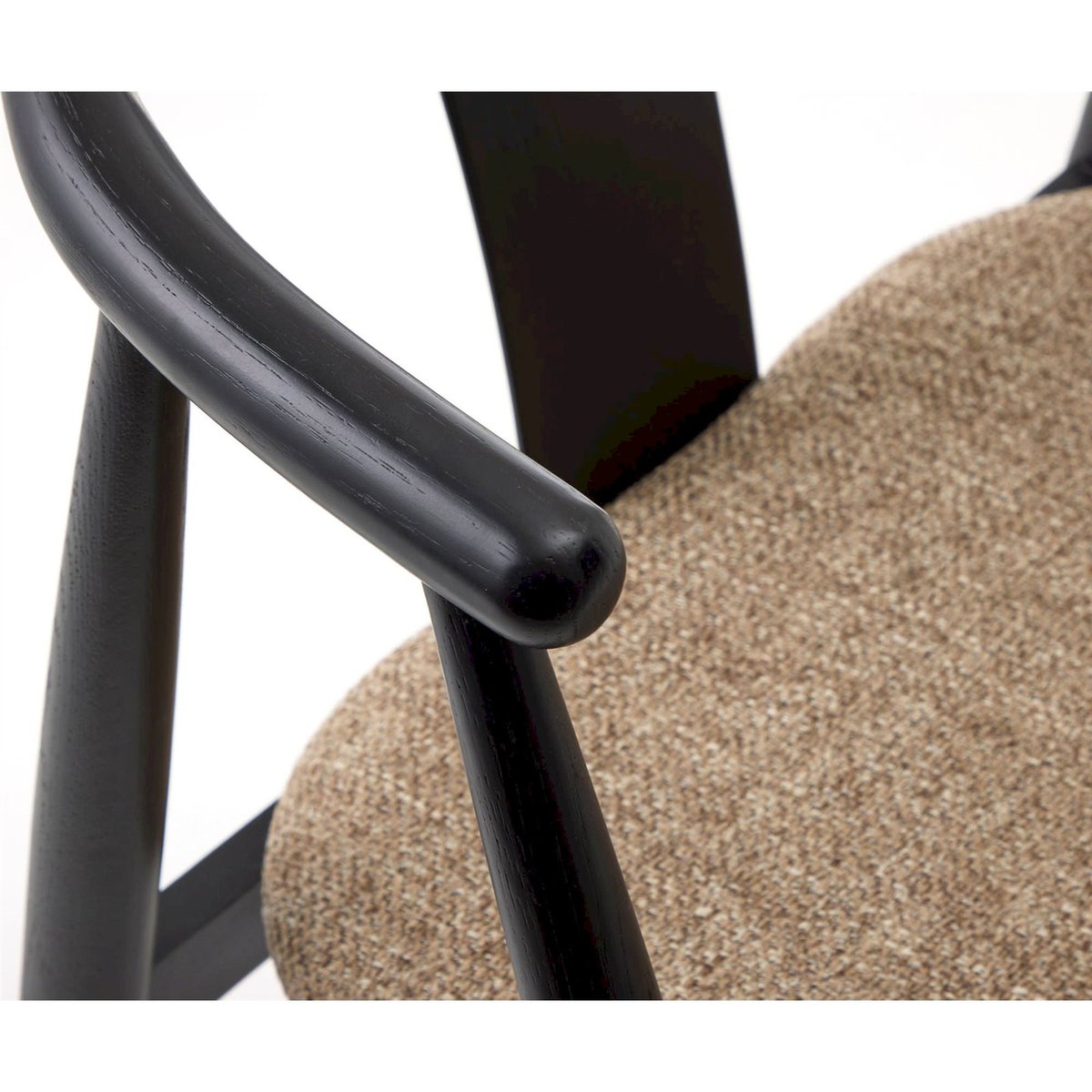 Chaise bois assise tapissée collection DABASSO noir et brun, RECOLLECTION