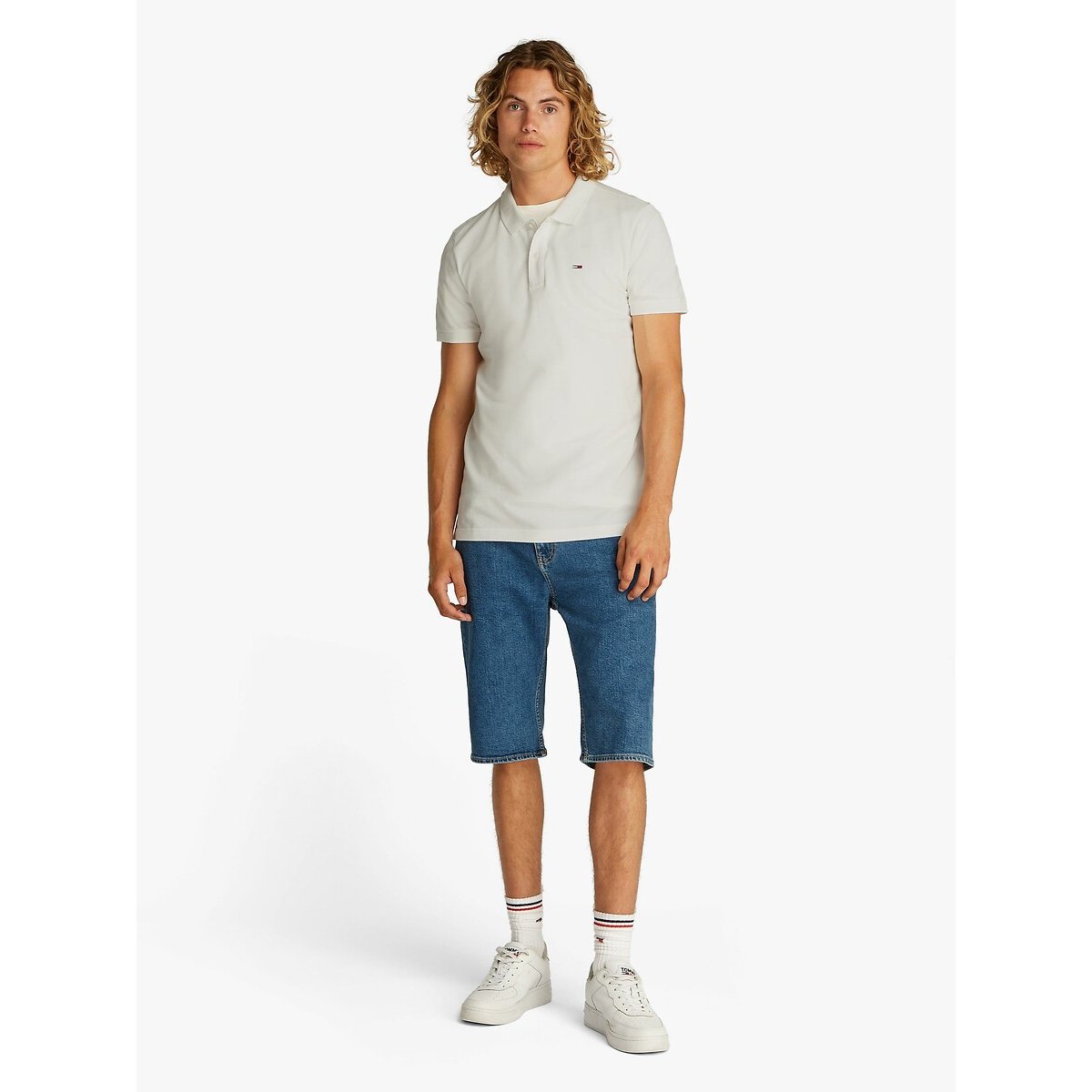 Slim Polo Shirt white, TOMMY JEANS