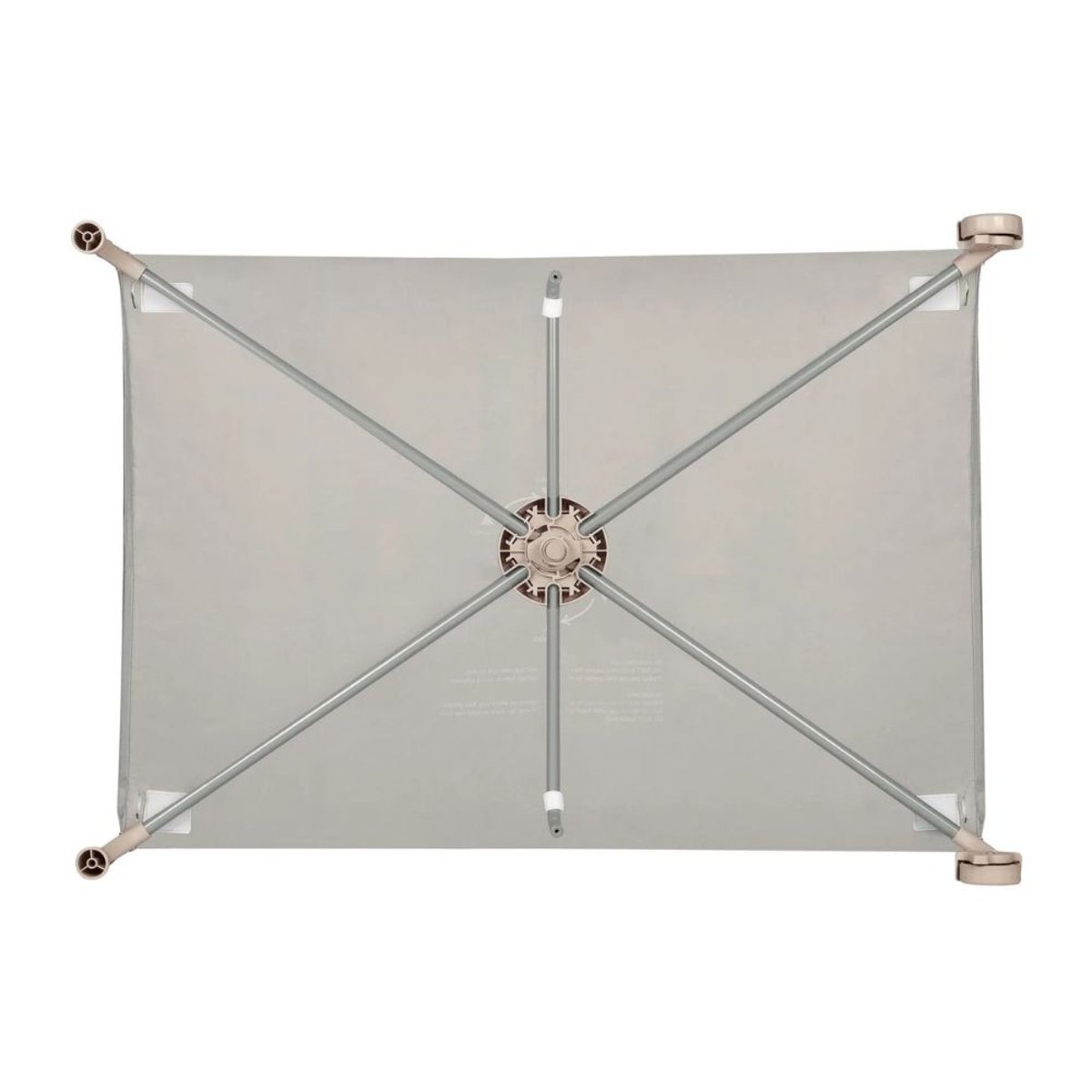 Lit parapluie bébé Amelie compact avec matelas Grey Concrete beige sand, LIONELO