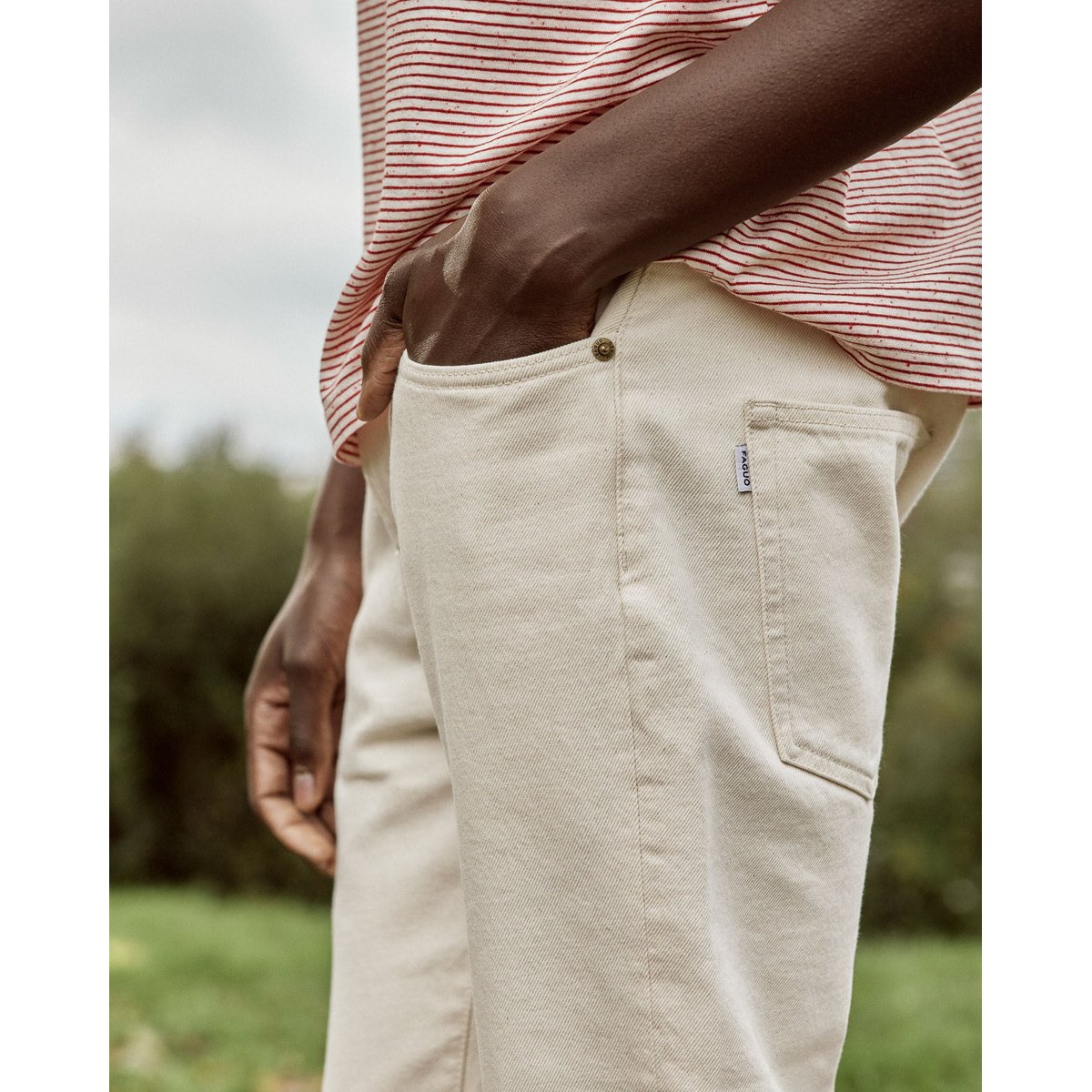 Jean coupe fuselée DENIM TAPERED écru, FAGUO