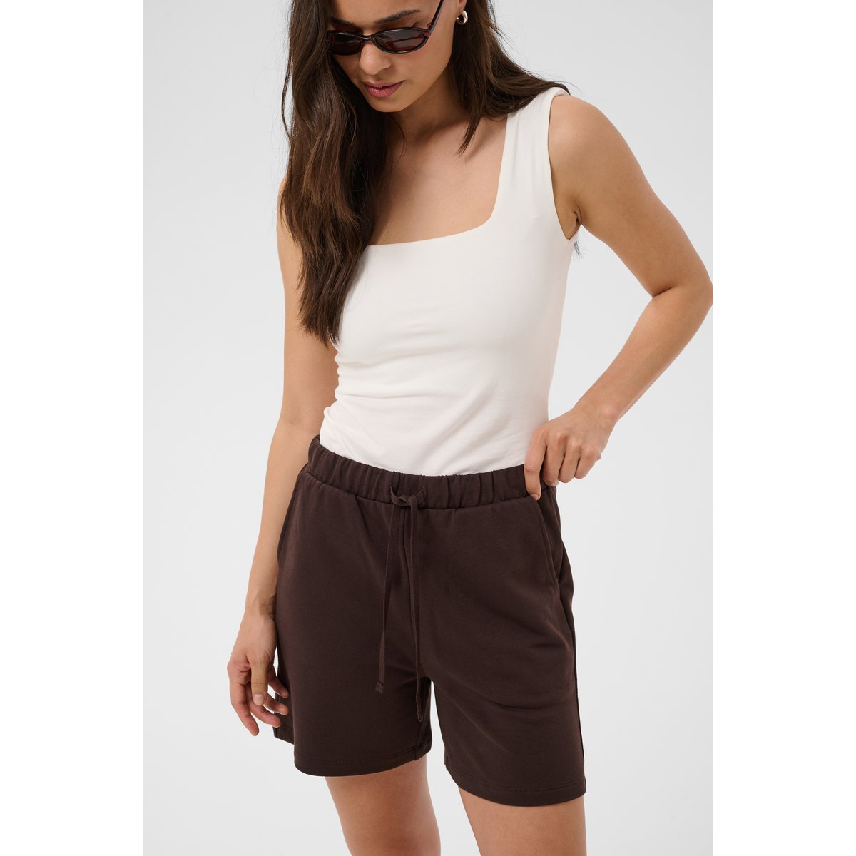 Shorts casual marron coffee bean, KAFFE