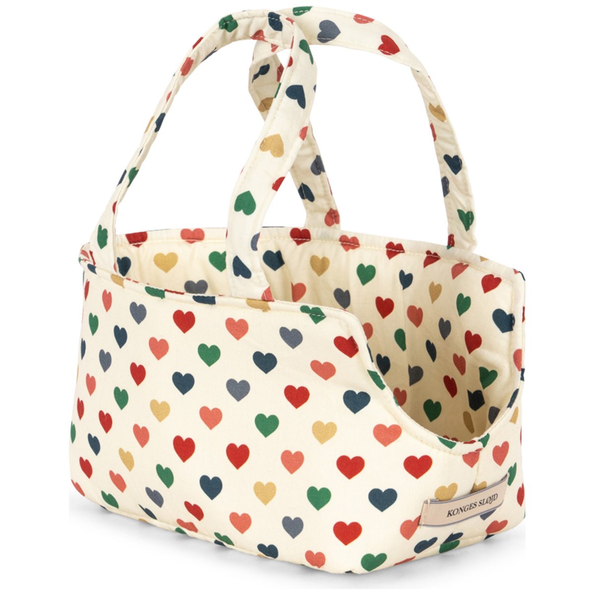 Peluche chien avec panier blanc, bleu, rouge, KONGES SLOJD