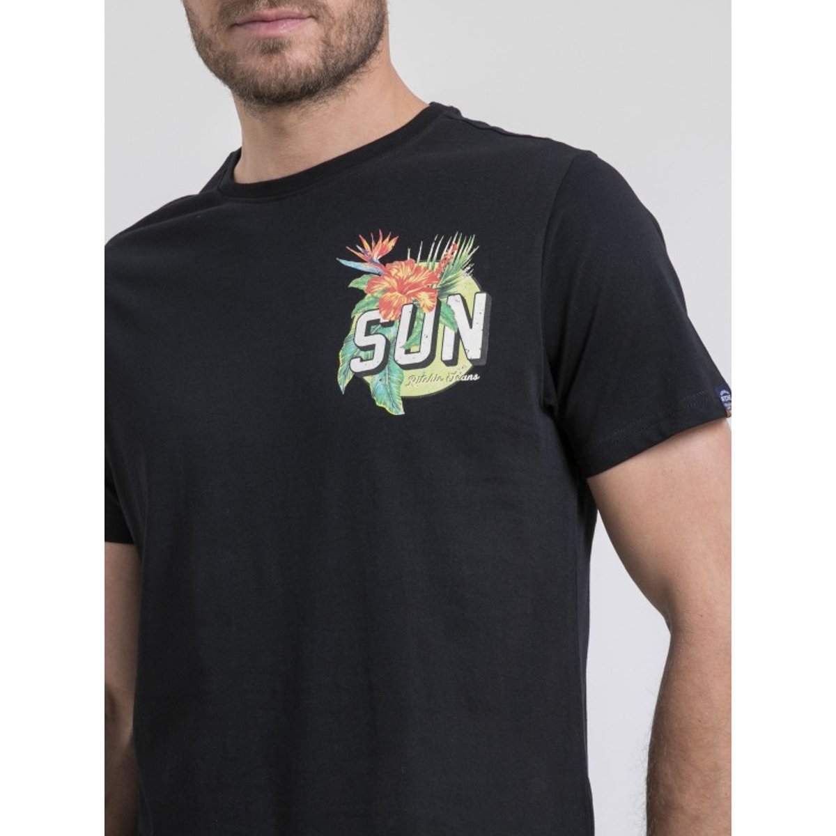 T-shirt Col Rond Pur Coton Nogozo noir, RITCHIE