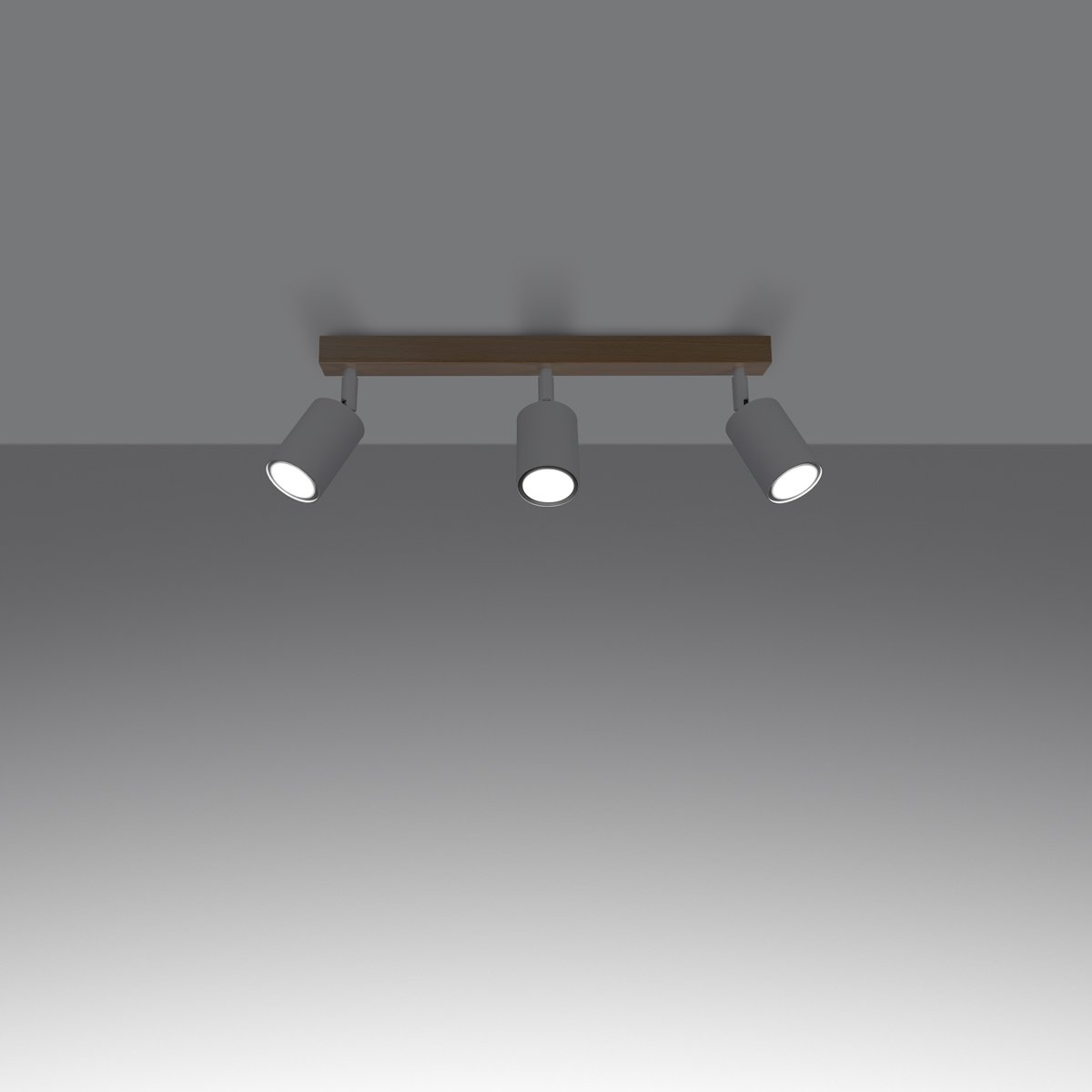 Plafonnier Acier Bois/Blanc GU10 3 Verdo Line marron, EDEN