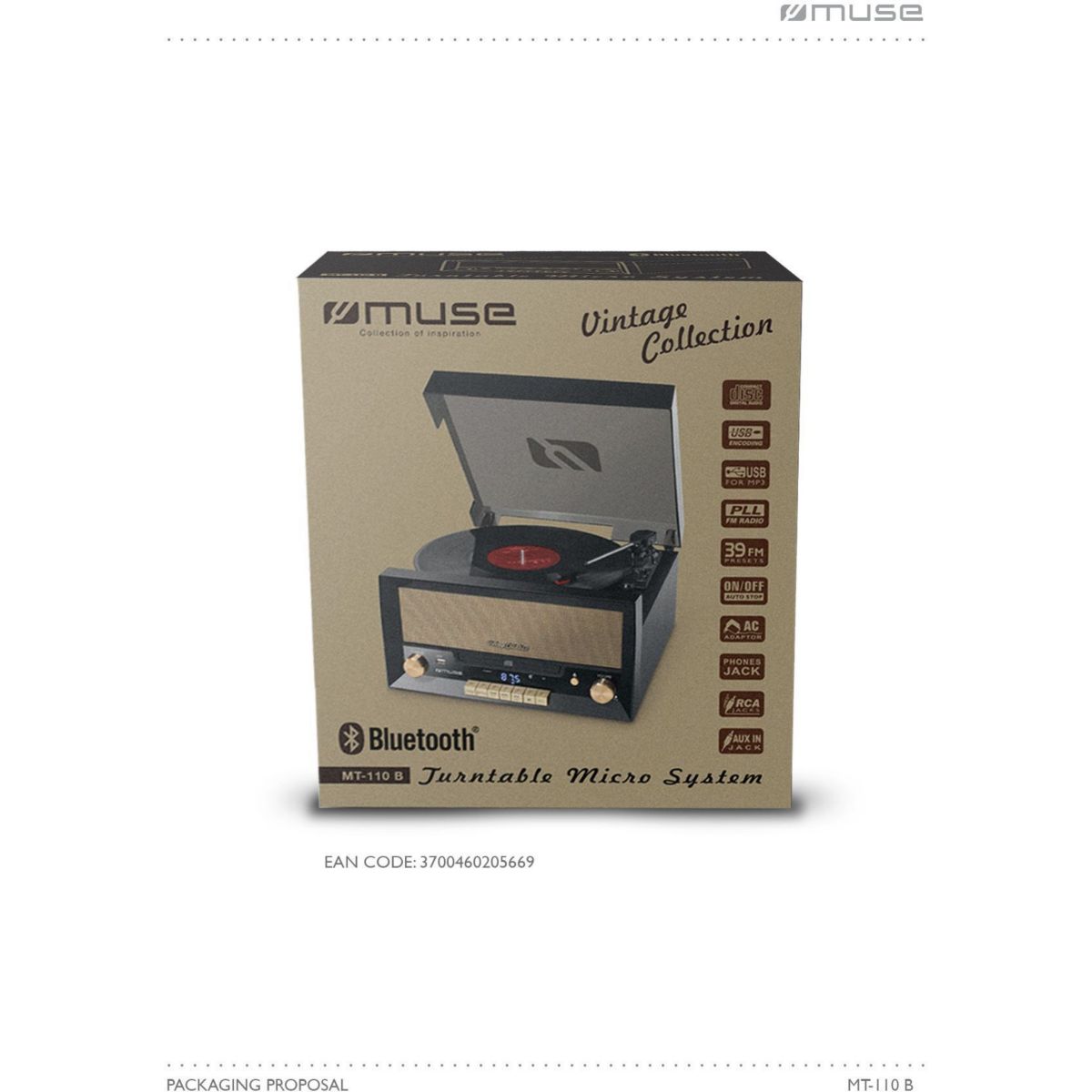 Platine vinyle vinyle MT-110B noire noir, MUSE