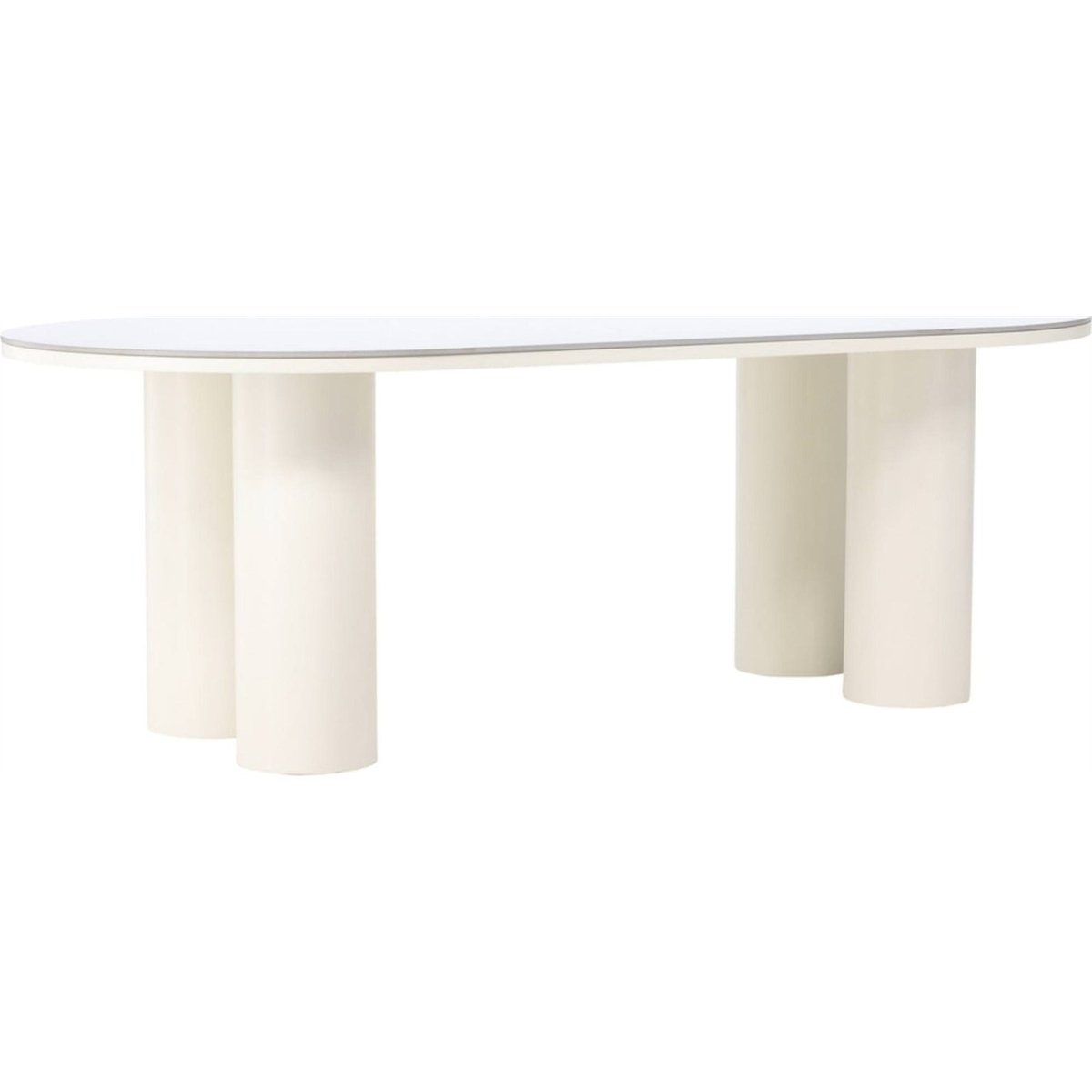 Table à manger ovale bois collection ADULLY blanc, RECOLLECTION