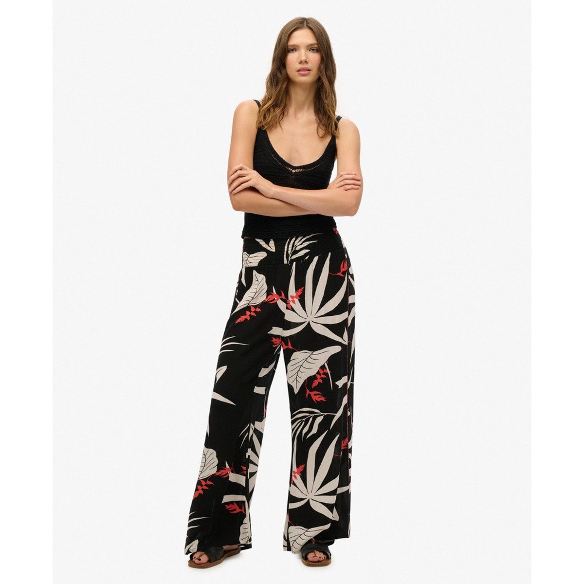 Pantalon de plage jungle noir, SUPERDRY