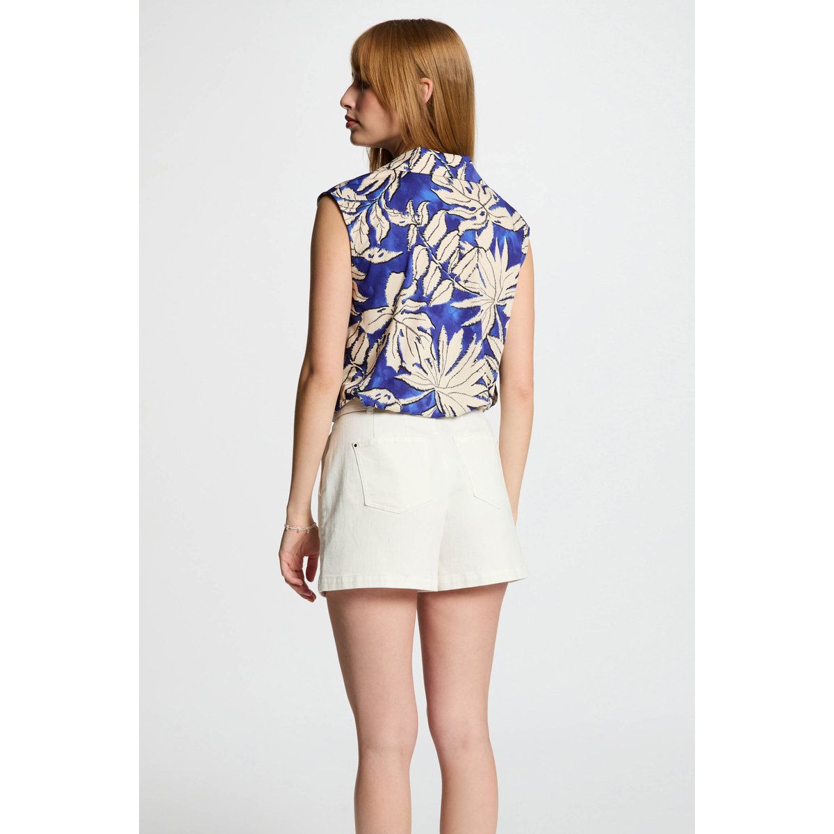 T-shirt manches courtes bleu electrique, MORGAN