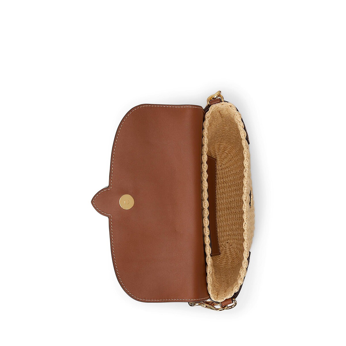 Lynden Straw/Leather Shoulder Bag camel, LAUREN RALPH LAUREN