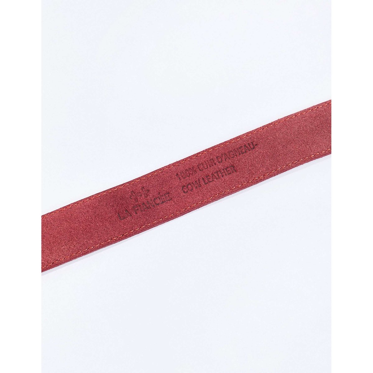 Ceinture cuir Suede MAZI rouge clair, LA FIANCÉE