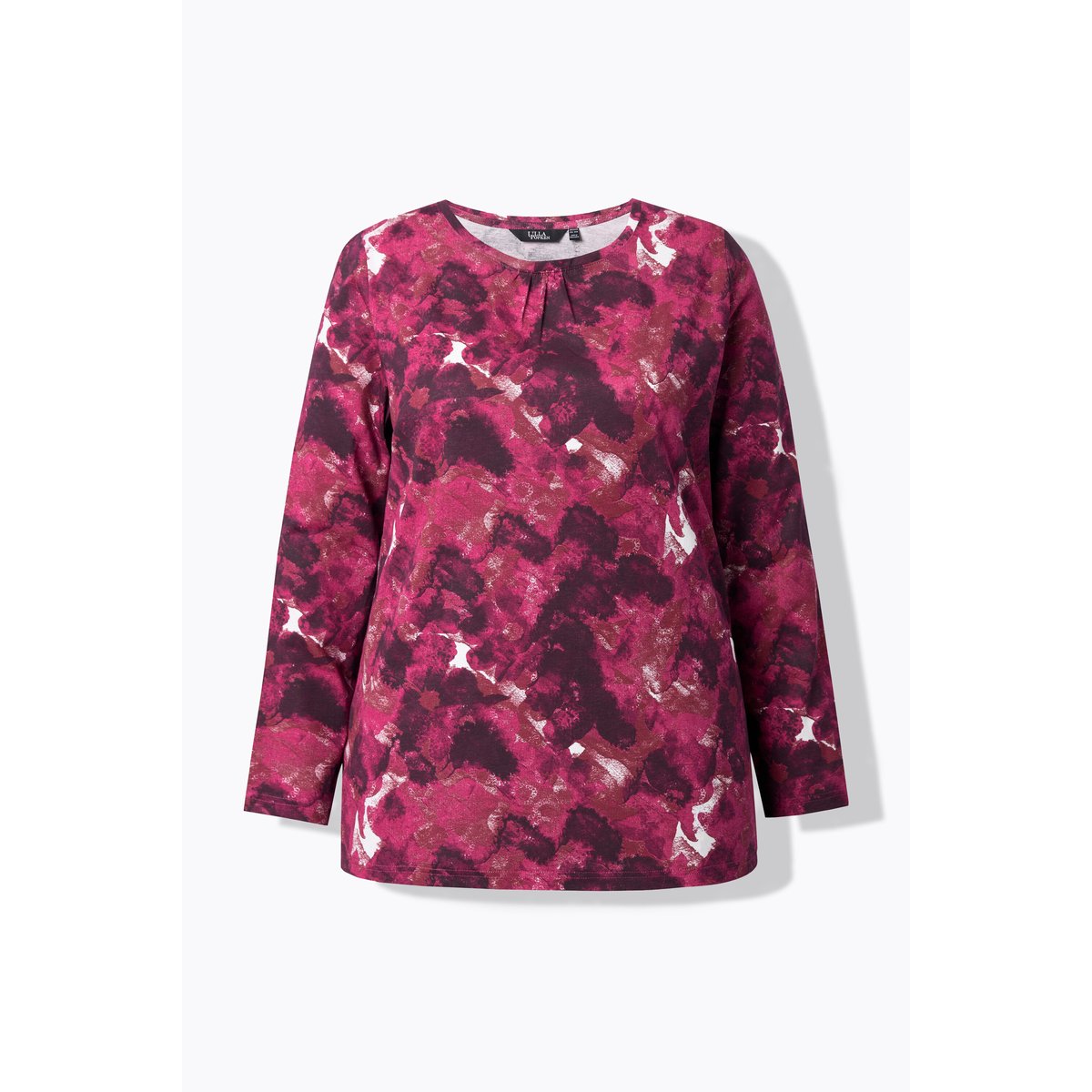 T-shirt à motif floral. Coupe évasée rouge vin foncé, ULLA POPKEN
