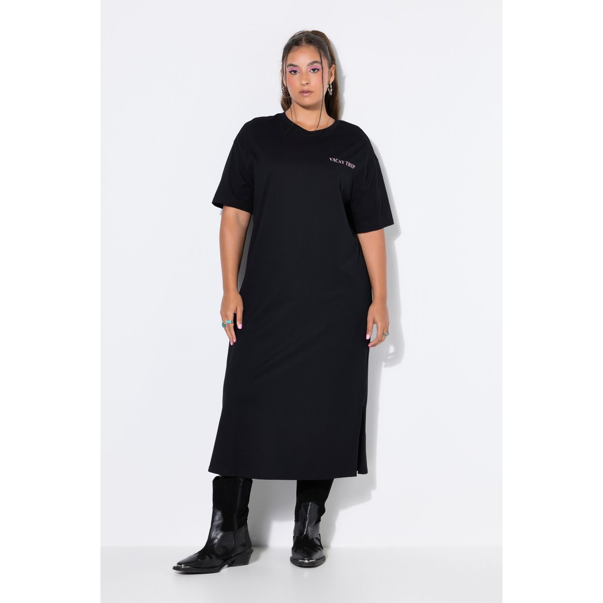 Robe t-shirt, coupe oversize noir, STUDIO UNTOLD