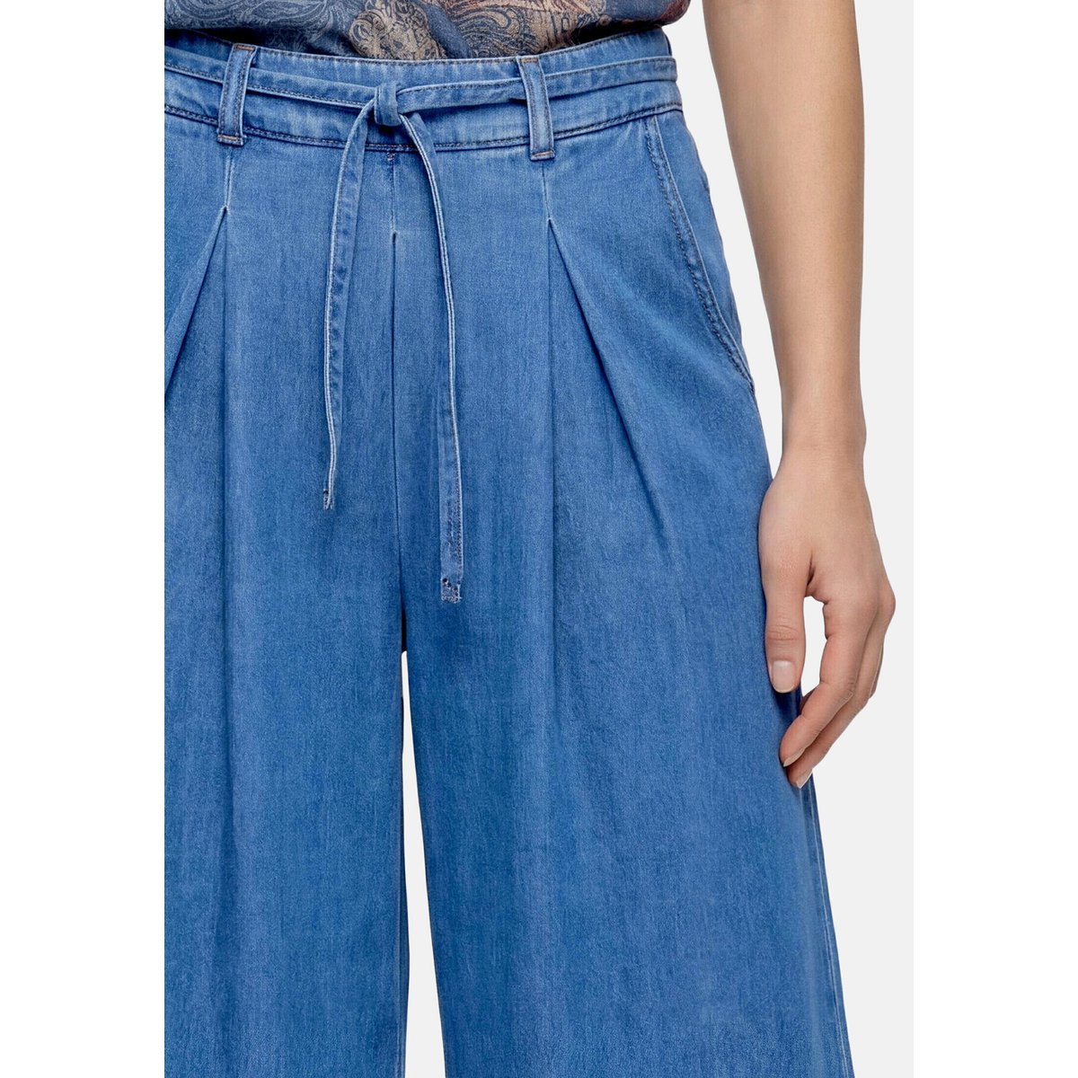 Jupe-culotte à pinces bleu, BETTY BARCLAY