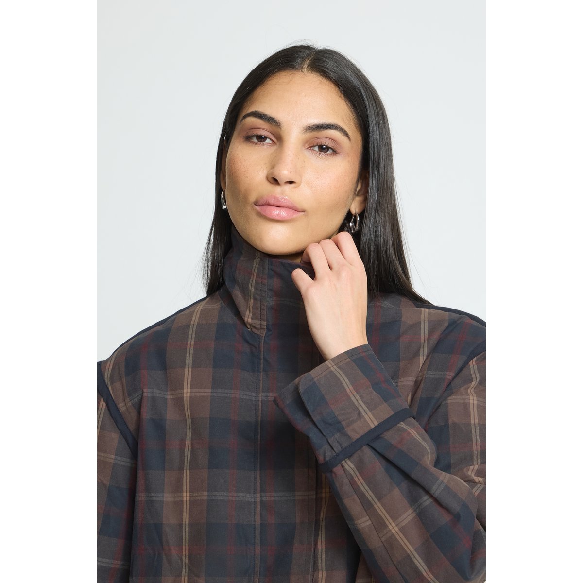 Veste d'extérieur bleu dark navy check, ICHI