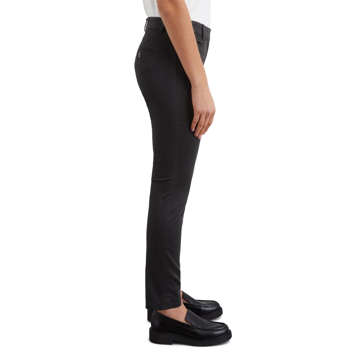 Pantalon modèle Laxå slim en Smooth Sateen Stretch noir, MARC O'POLO
