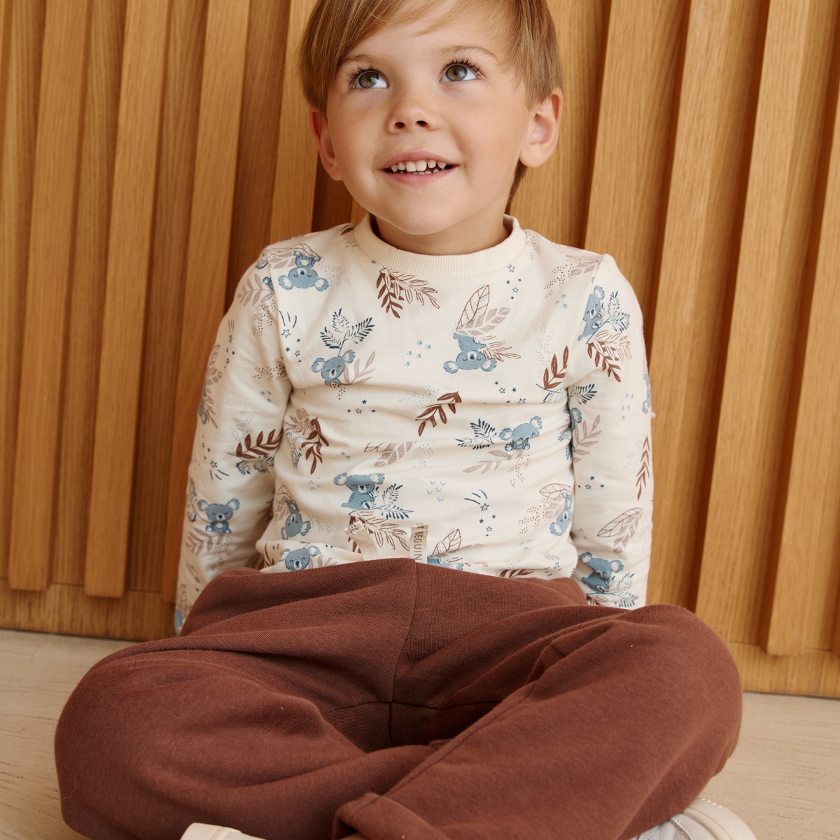 Lot de 2 t-shirts bébé manches longues Mathéo bleu, PETIT BEGUIN