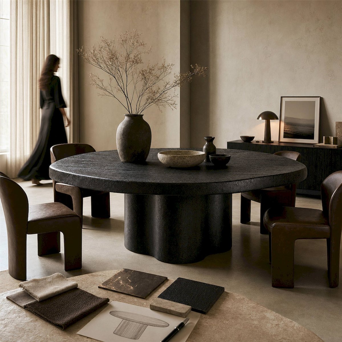 Table à manger en acacia noir, RECOLLECTION