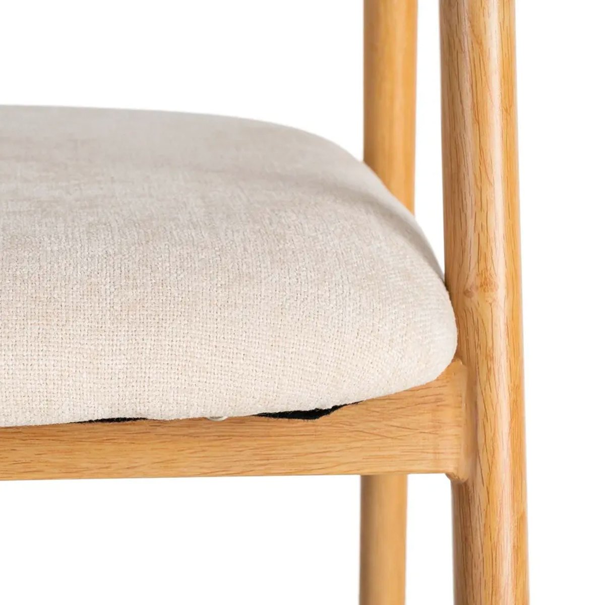Chaise design métal effet bois et tissu éponge beige 56x50.5x76cm beige, WADIGA