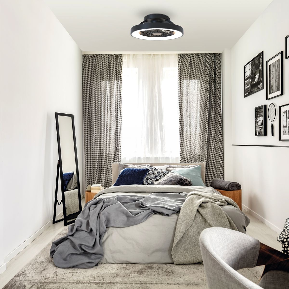 Ventilateur plafond avec lumière TIBET noir - noir, MANTRA