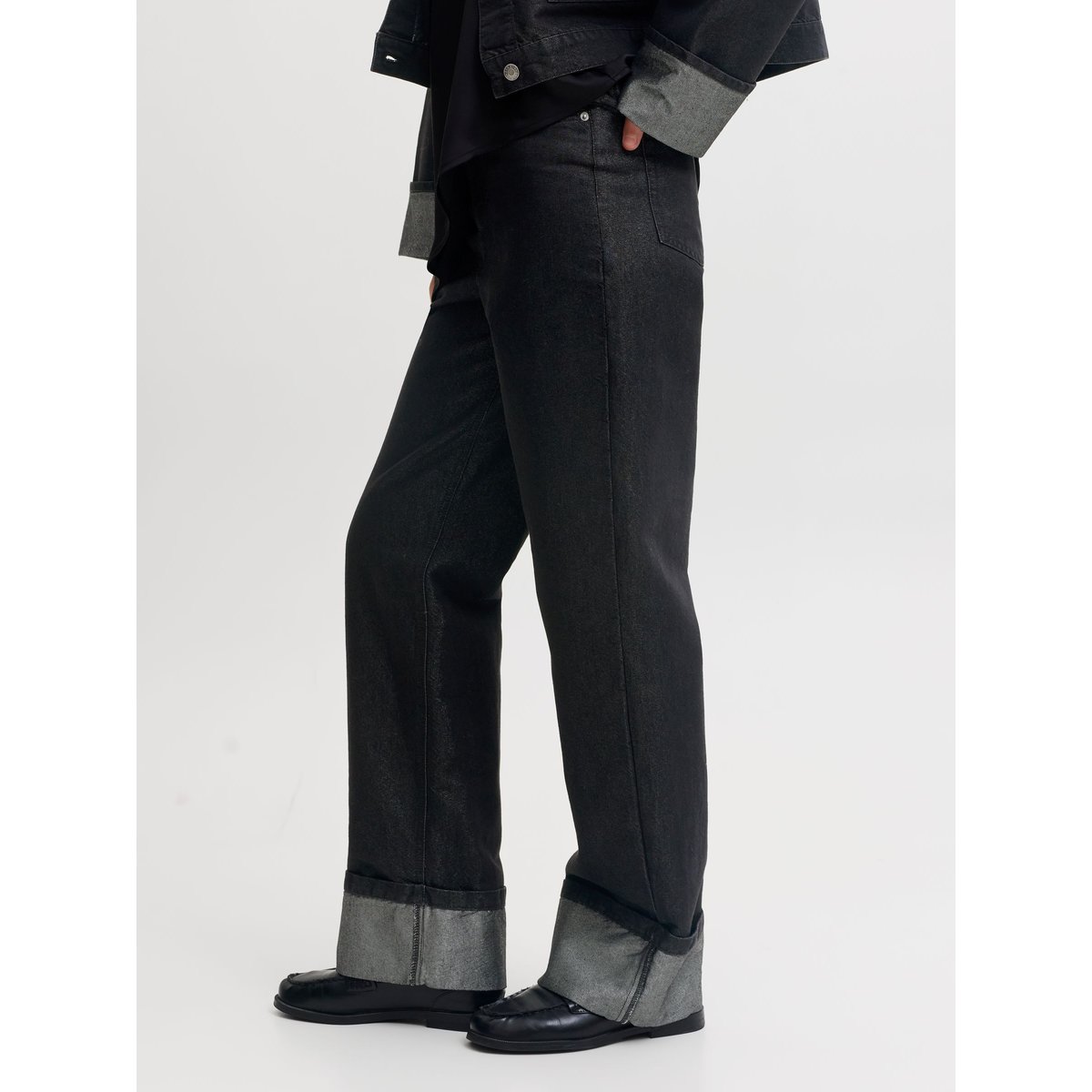 Jean Coupe Droite black denim 1, JJXX