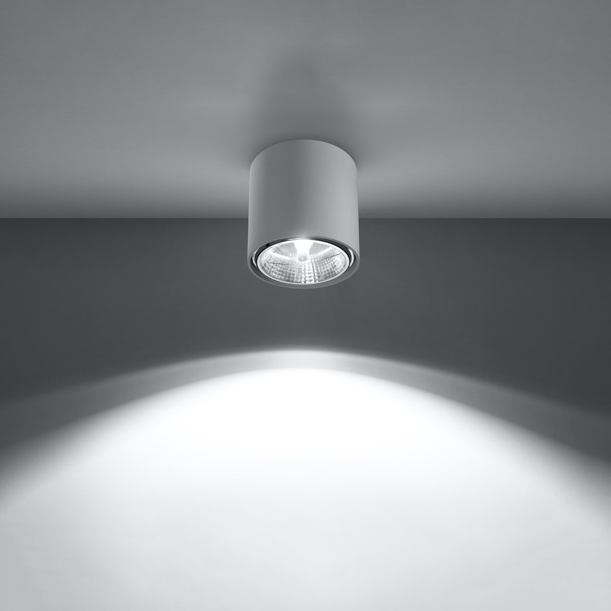 Plafonnier Aluminium Blanc GU10/ES111 1 Tiube blanc, EDEN