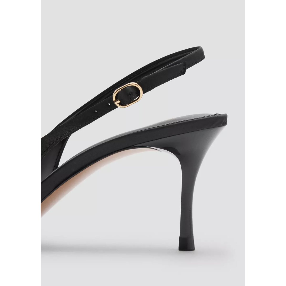Escarpin satiné à nœud noir, MANGO