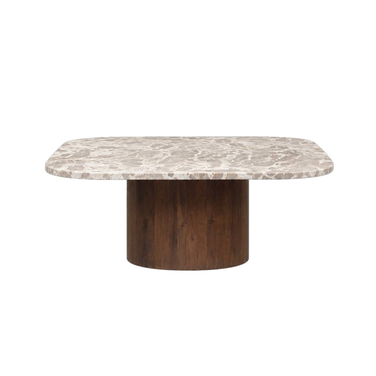 Table basse en bois de manguier et en marbre AGNES bois foncé, MADE IN MEUBLES