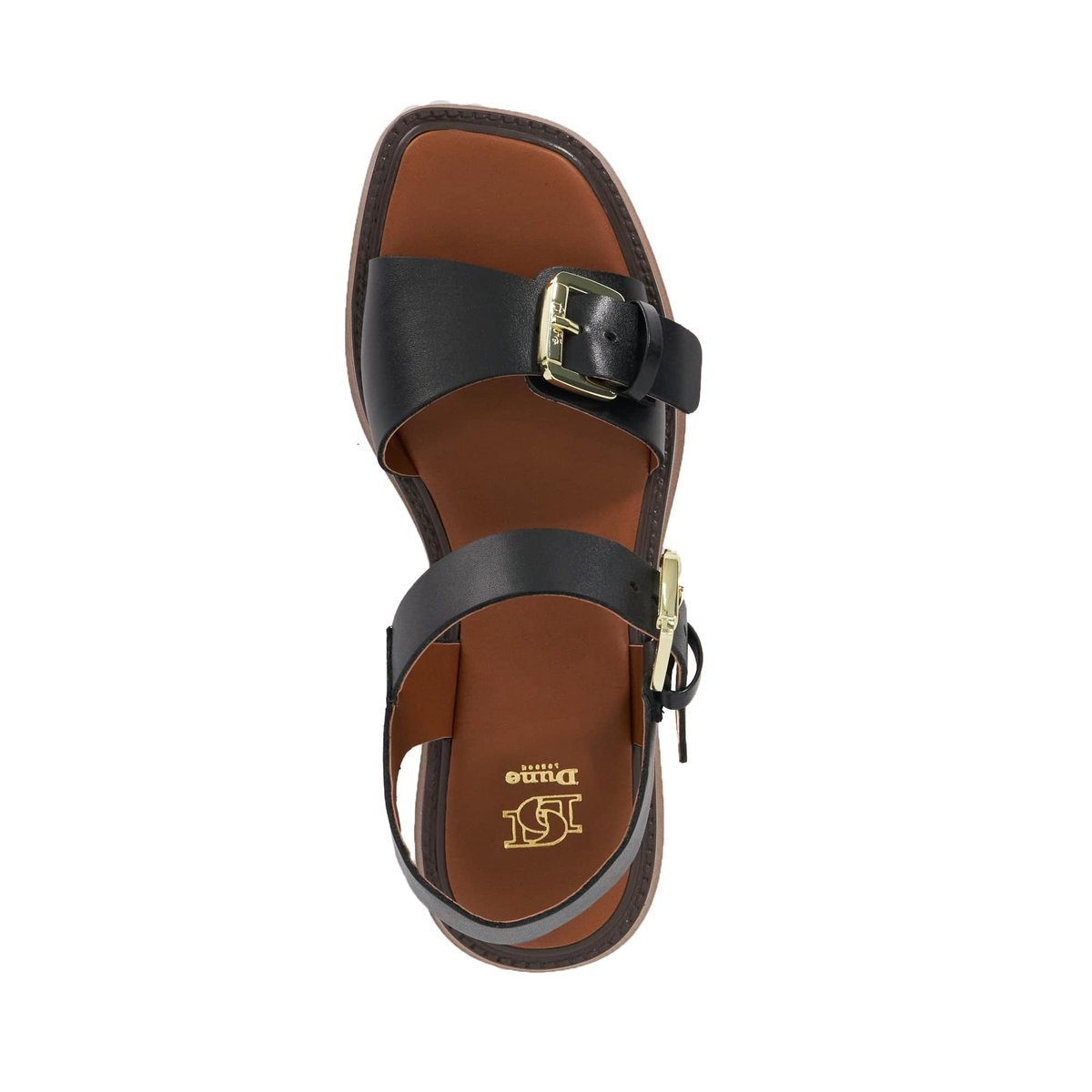 Sandales à plateformes et doubles brides - LUNO black-leather, DUNE LONDON