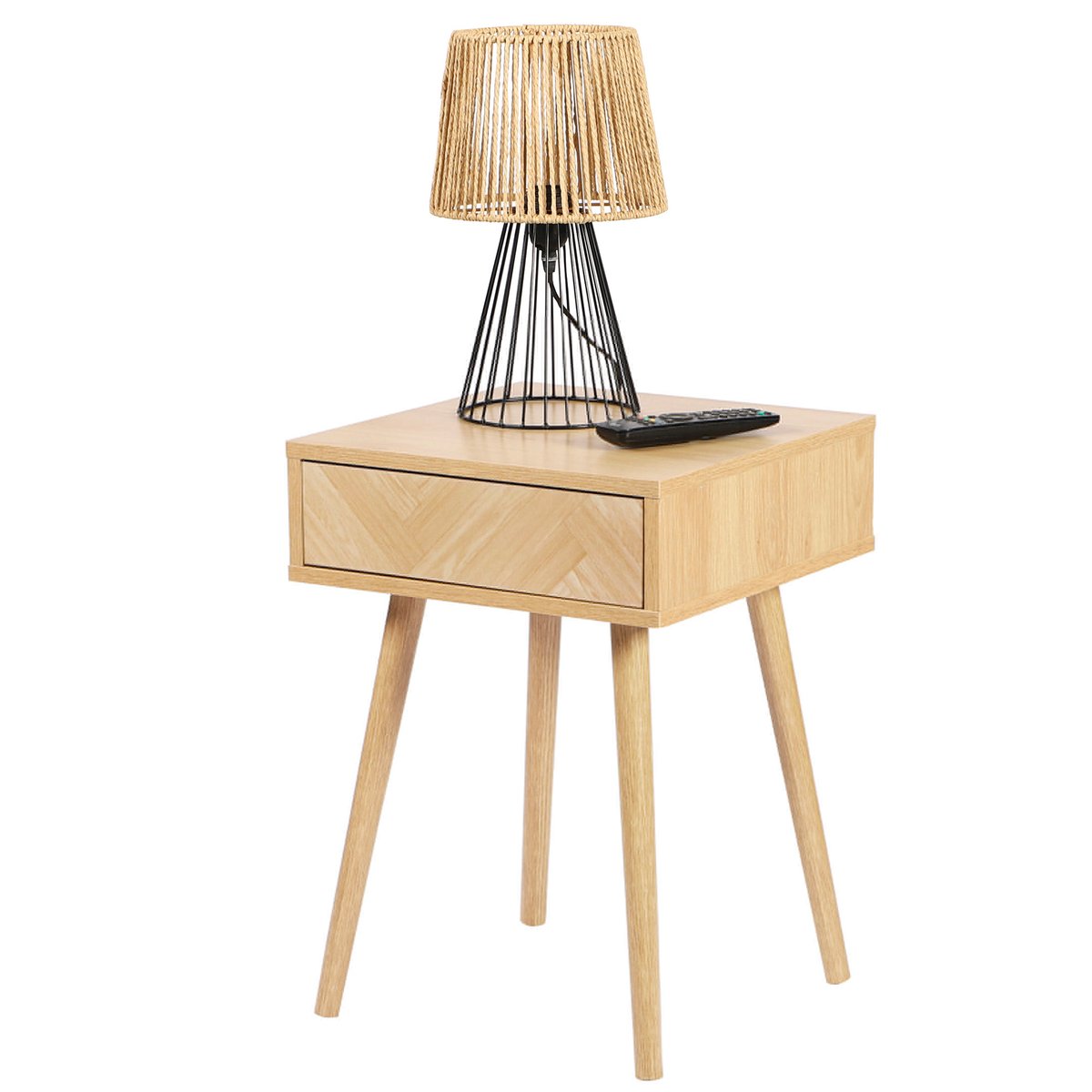 Table de chevet bois 1 tiroir 40x40x55cm bois, WADIGA
