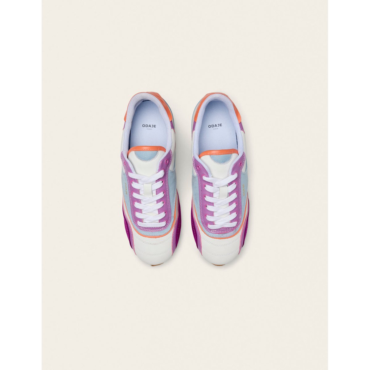 Baskets basses CHANTUA lilas turquoise orange, ODAJE