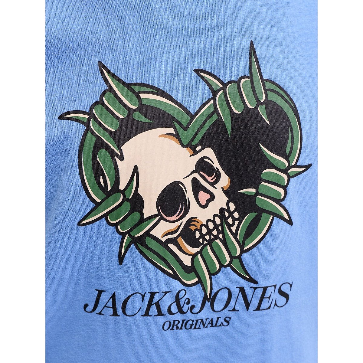 T-shirt manches courtes, motif squelette bleu, JACK & JONES JUNIOR