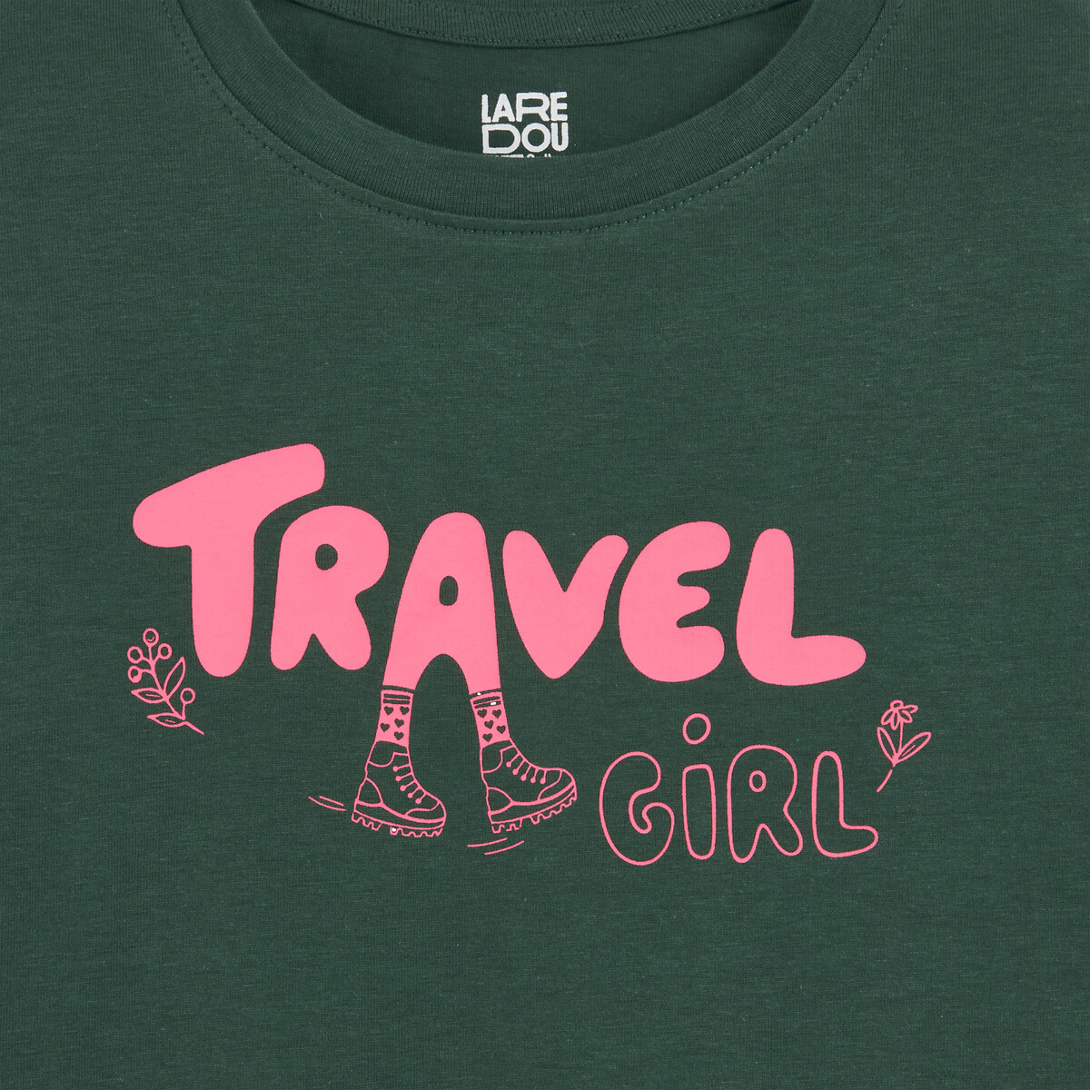 T-shirt a maniche lunghe, motivo grafico verde, LA REDOUTE COLLECTIONS