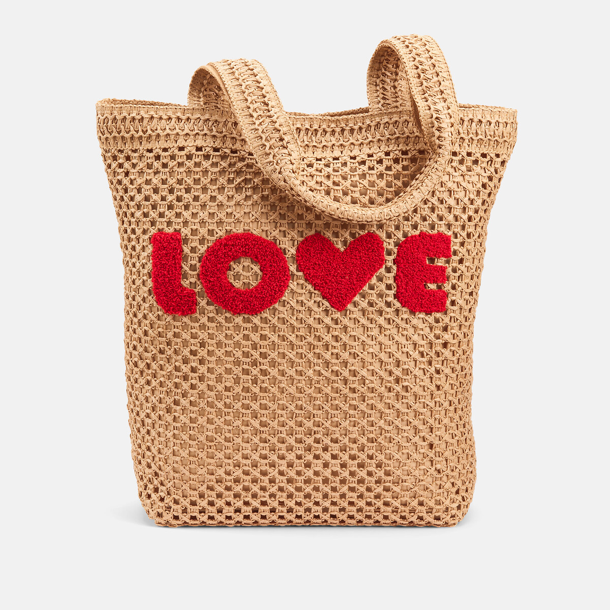 Panier totebag en paille, Gabriella beige, PIECES