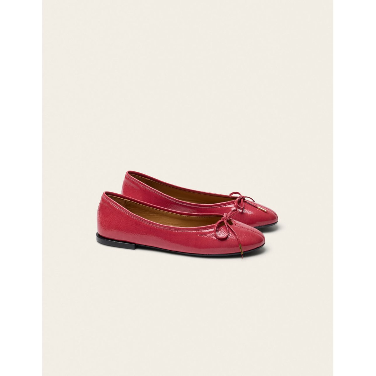 Ballerines PALEA cuir plissé verni rose, ODAJE