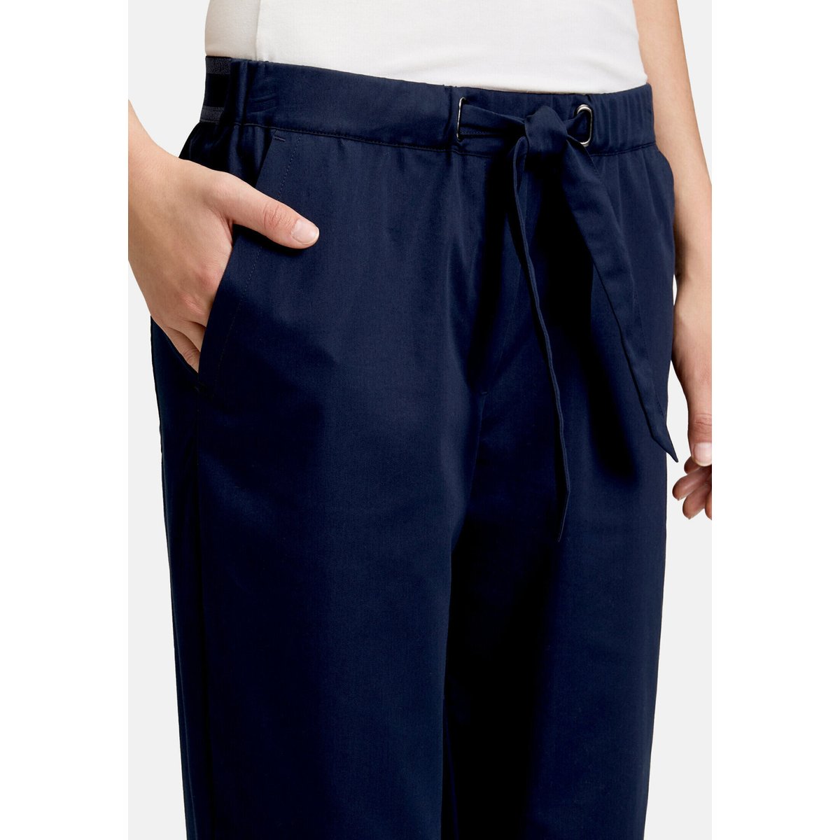 Pantalon casual à taille élastique navy blue, BETTY & CO