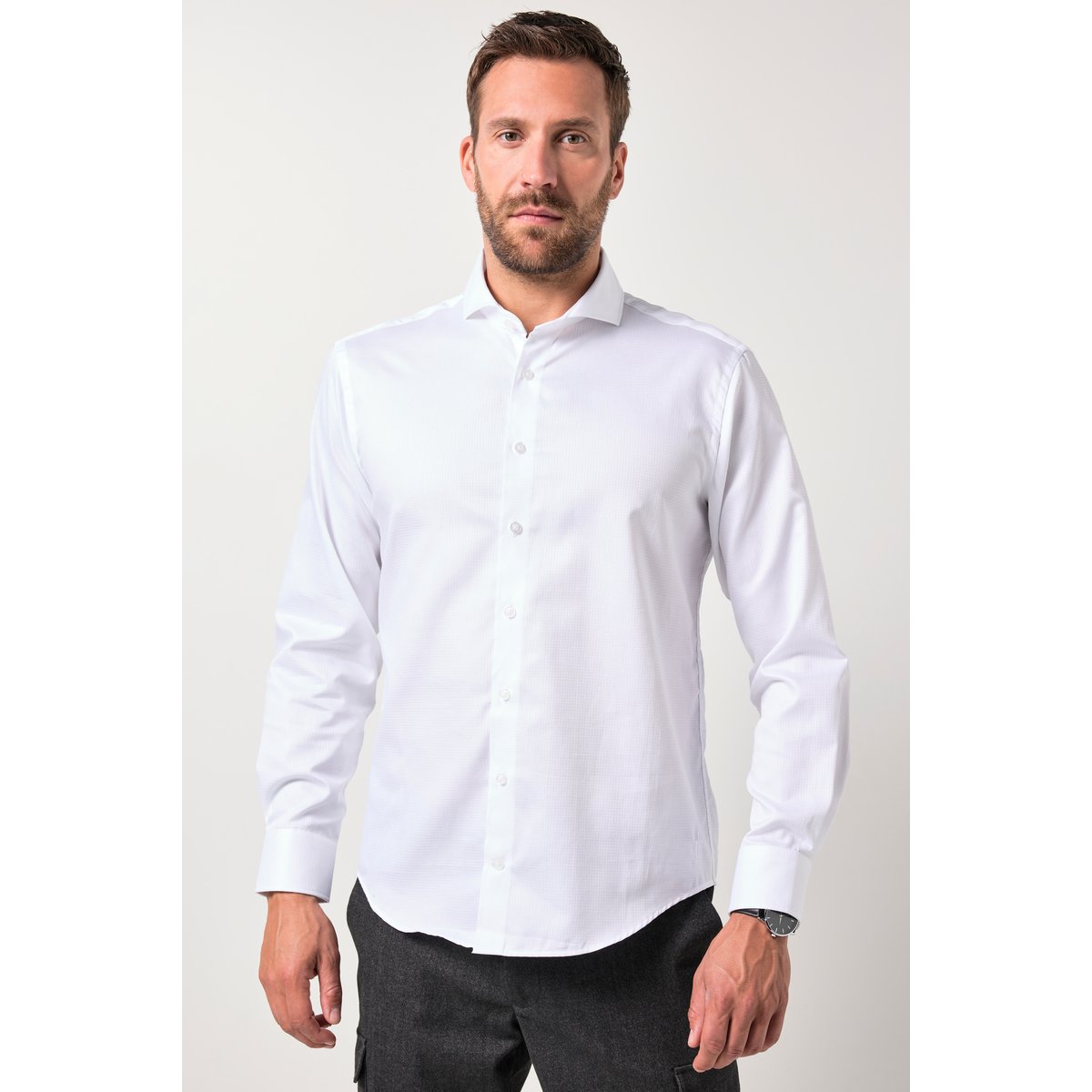 Chemise texturée blanc neige, JP1880