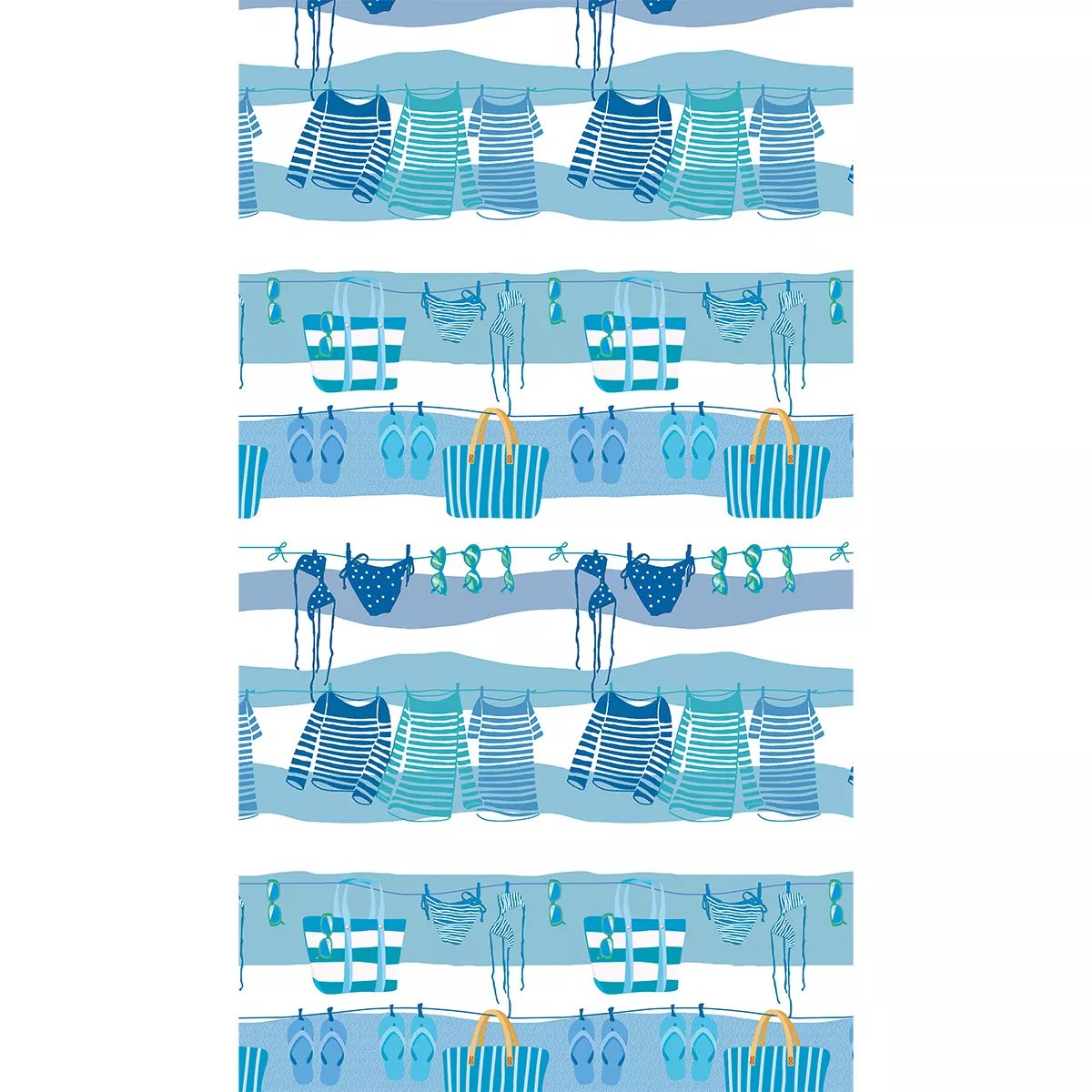 Fouta pur coton BIKINI azur, GARNIER THIEBAUT